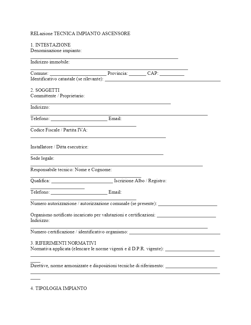relazione tecnica ascensore relazione tecnica ascensore
