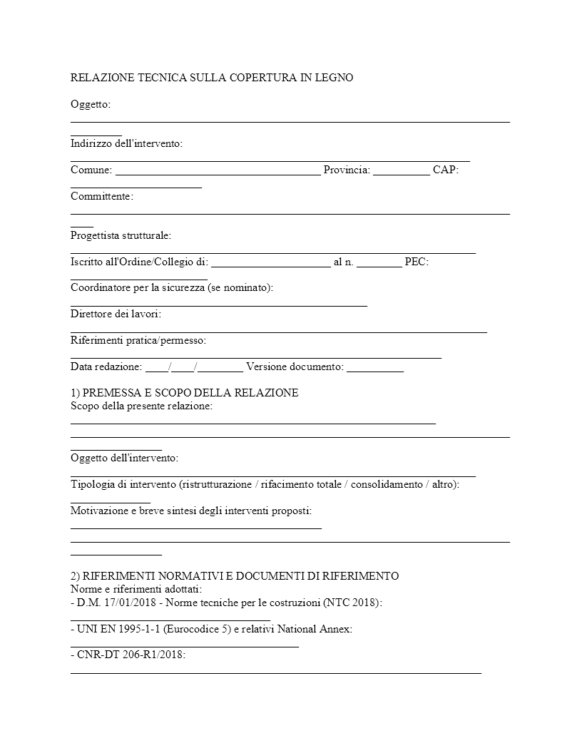 relazione tecnica copertura in legno​